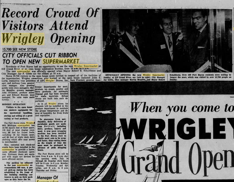 Wrigley Supermarket - 1957 ARTICLE